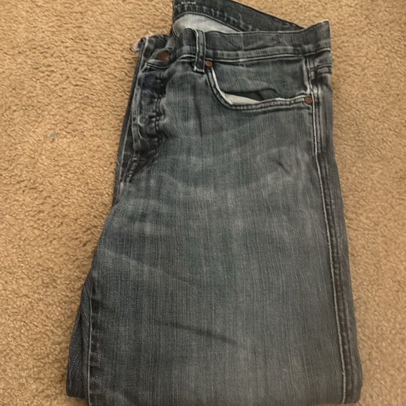Used 7 for all mankind denim jeans a cut size 36 hem to 26in button fly - Picture 2 of 4